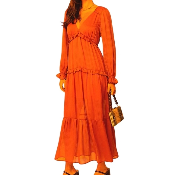 Lumiere Tiered Puff Sleeve Maxi Dress - Picture 1 of 7